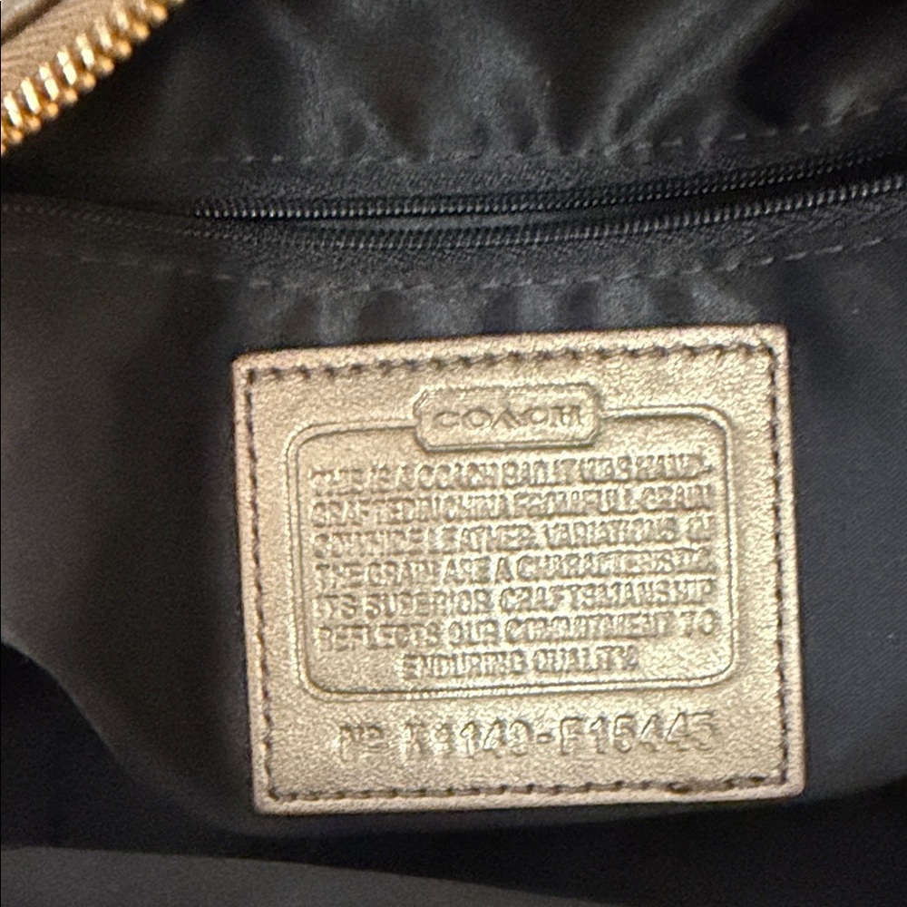 Coach Metallic Leather Satchel | Brass Hardware | Vintage Style | Bronze - Picture 9 of 9